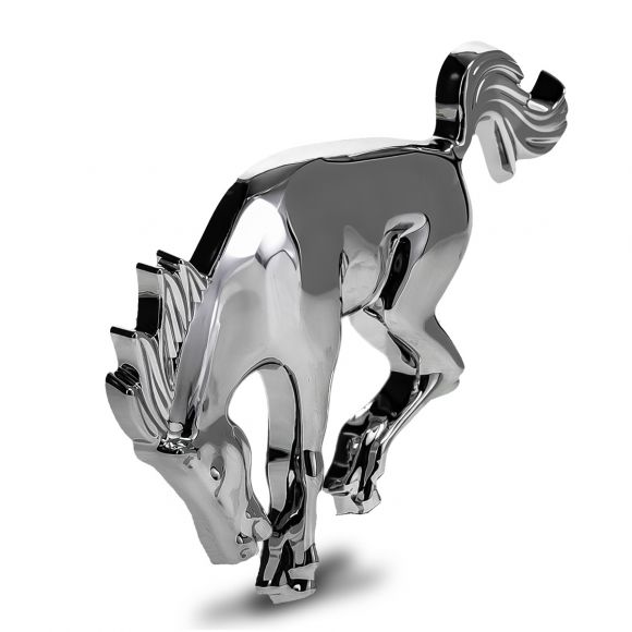 Chrome Sport Bucking Bronco Emblem | Adhesive Back | 3-in x 3.5-in